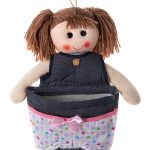 Κούκλα Sylvia με θήκη (30cm x 20cm) jean λευκή SilkFashion