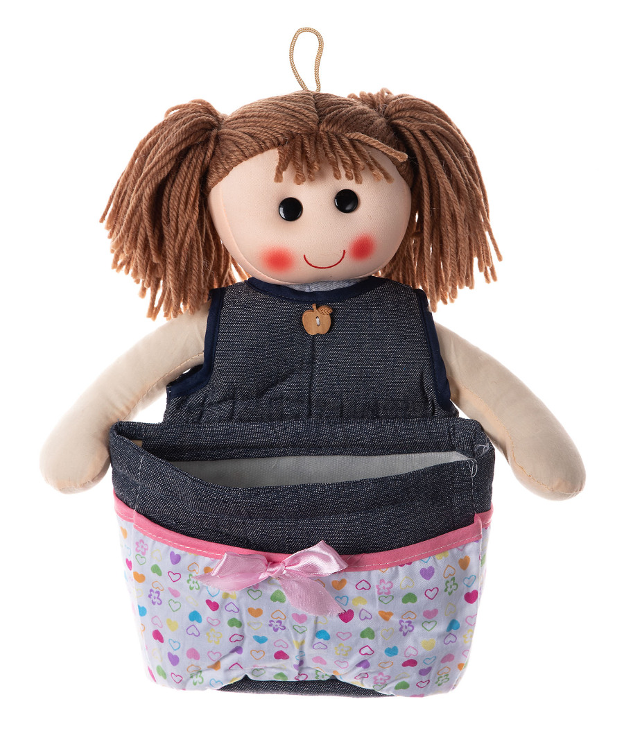 sylviatzinleykh Κούκλα Sylvia με θήκη (30cm x 20cm) jean λευκή SilkFashion - Image 1