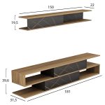 ΣΥΝΘΕΤΟ ΤΗΛΕΟΡΑΣΗΣ BIRGITTA HM8903.12 ΜΕΛΑΜΙΝΗ ΦΥΣΙΚΟ-ΜΑΥΡΟ ΜΑΡΜΑΡΟ 181x31,5x39,6Υεκ - Image 2