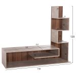 ΣΥΝΘΕΤΟ ΤΗΛΕΟΡΑΣΗΣ EDELIE HM8908.14 ΜΕΛΑΜΙΝΗ ΓΚΡΙ STONE TEXTURE-ΦΥΣΙΚΟ 150x29,5x120Υεκ. - Image 2