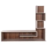 ΣΥΝΘΕΤΟ ΤΗΛΕΟΡΑΣΗΣ EDELIE HM8908.14 ΜΕΛΑΜΙΝΗ ΓΚΡΙ STONE TEXTURE-ΦΥΣΙΚΟ 150x29,5x120Υεκ. - Image 3