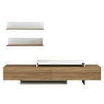 ΣΥΝΘΕΤΟ ΤΗΛΕΟΡΑΣΗΣ EDUARDO HM8909.11 ΜΕΛΑΜΙΝΗ ΣΕ ΦΥΣΙΚΟ-ΛΕΥΚΟ 180x29,5x45Υεκ. - Image 3