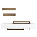 ΣΥΝΘΕΤΟ ΤΗΛΕΟΡΑΣΗΣ EDUARDO HM8909.12 ΜΕΛΑΜΙΝΗ ΣΕ ΛΕΥΚΟ-ΦΥΣΙΚΟ 180x29,5x45Υεκ. - Image 3