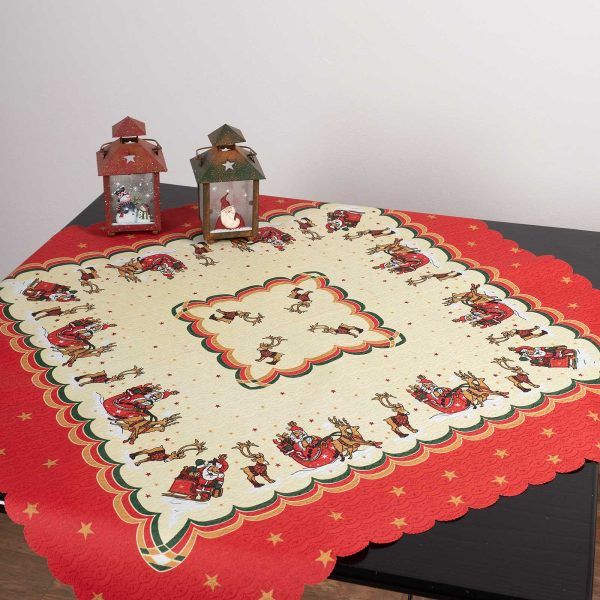 χριστουγεννιάτικο καρέ (90cm x 90cm) τάρανδος SilkFashion