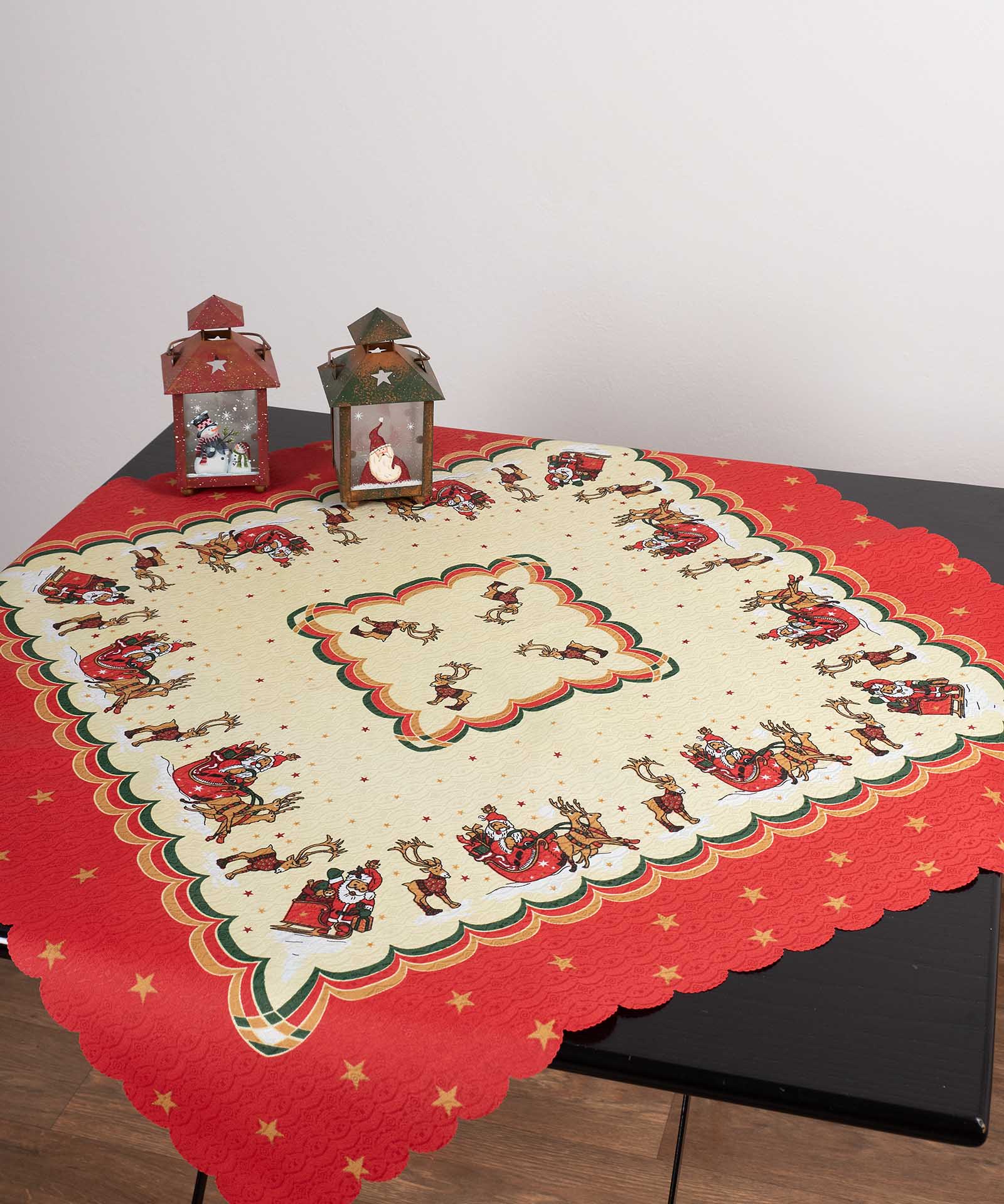 tarandos-2 χριστουγεννιάτικο τραπεζομάντηλο (140cm x 180cm) τάρανδος SilkFashion - Image 1