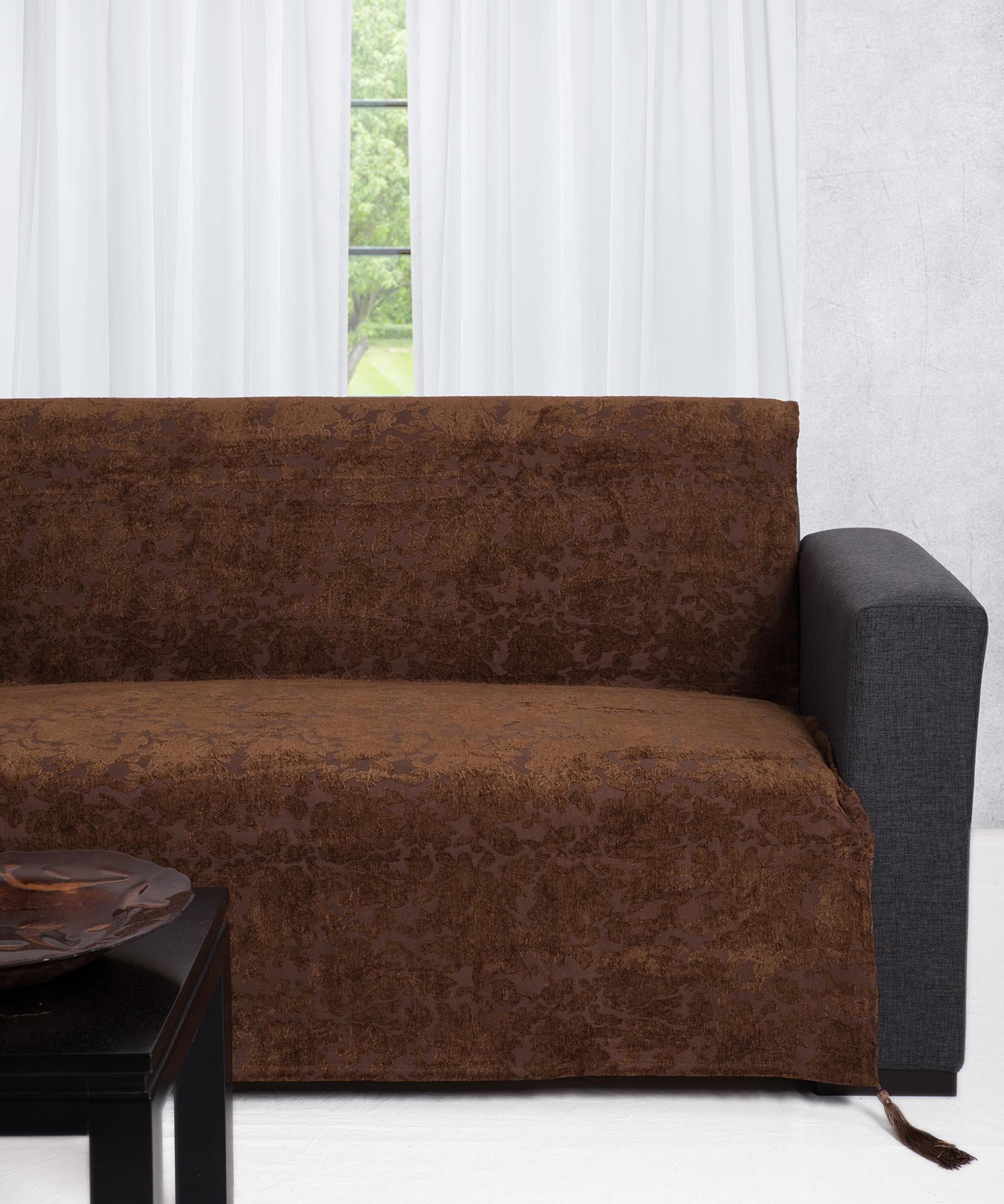 tet7098kafe ΡΙΧΤΑΡΙΑ 7098 (180cm x 320cm) καφέ SilkFashion - Image 1