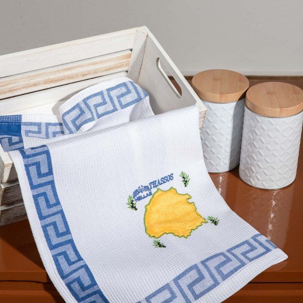 Σετ 12 τεμαχίων ποτηρόπανα (40cm x 60cm) THASOS SilkFashion