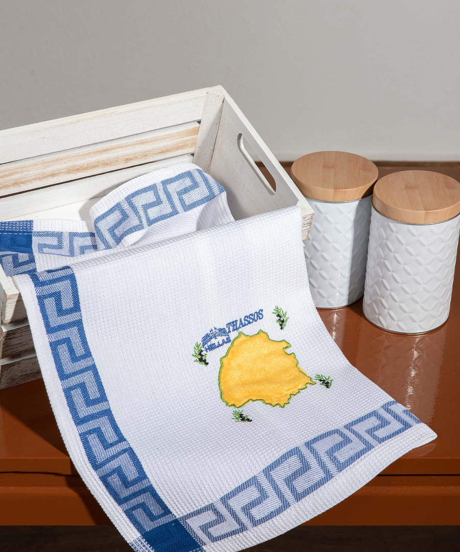 thasos Σετ 12 τεμαχίων ποτηρόπανα (40cm x 60cm) THASOS SilkFashion - Image 1