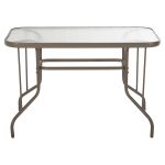 ΤΡΑΠΕΖΙ ADAM HM5020.04 ΜΕΤΑΛΛΙΚΟ ΣΑΜΠΑΝΙ ΜΕ ΓΥΑΛΙΝΗ ΕΠΙΦΑΝΕΙΑ 110Χ60Χ71Υεκ. - Image 3