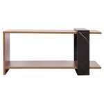 ΤΡΑΠΕΖΙ ΣΑΛΟΝΙΟΥ WILMA HM8950.12 ΜΕΛΑΜΙΝΗ ΣΕ ΦΥΣΙΚΟ-ΜΑΥΡΟ ΜΑΡΜΑΡΟ 80Χ50Χ35Υεκ. - Image 3