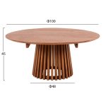 ΤΡΑΠΕΖΙ ΣΑΛΟΝΙΟΥ ΣΤΡΟΓΓΥΛΟ FRANTZ HM9523.11 ΜΑΣΙΦ MINDI ΞΥΛΟ-ΦΥΣΙΚΟ Φ100X45Υεκ. - Image 2