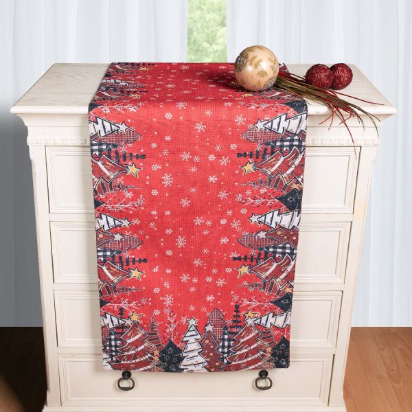 Χριστουγεννιάτικη Τραβέρσα με στάμπα (45cm x 170cm) ks2025-2 SilkFashion