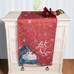 Χριστουγεννιάτικη Τραβέρσα με στάμπα (45cm x 170cm) ks2025-1 SilkFashion