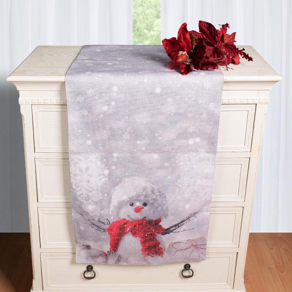 Χριστουγεννιάτικη Τραβέρσα με στάμπα (45cm x 170cm) ks2025-10 SilkFashion