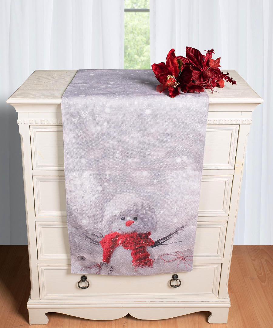 traversaks2025-10 Χριστουγεννιάτικη Τραβέρσα με στάμπα (45cm x 170cm) ks2025-10 SilkFashion - Image 1