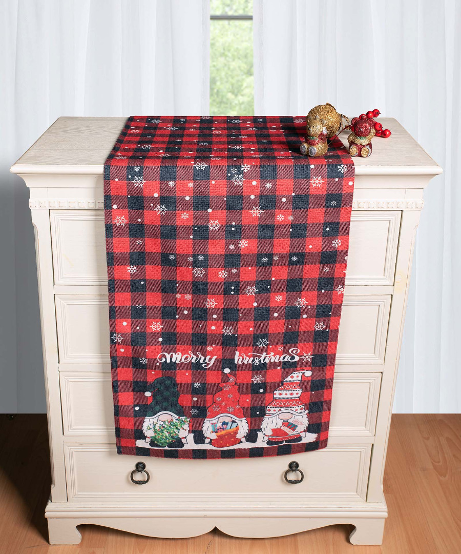 traversaks2025-11 Χριστουγεννιάτικη Τραβέρσα με στάμπα (45cm x 170cm) ks2025-11 SilkFashion - Image 1