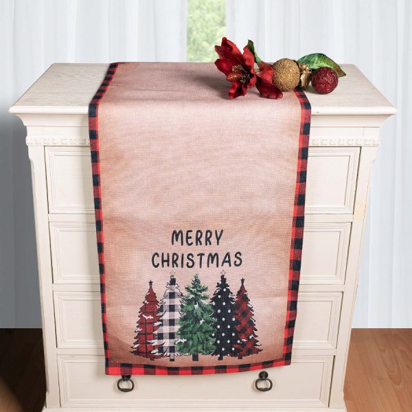 Χριστουγεννιάτικη Τραβέρσα με στάμπα (45cm x 170cm) ks2025-13 SilkFashion