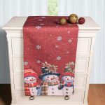 Χριστουγεννιάτικη Τραβέρσα με στάμπα (45cm x 170cm) ks2025-15 SilkFashion