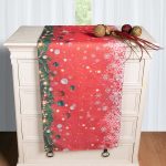 Χριστουγεννιάτικη Τραβέρσα με στάμπα (45cm x 170cm) ks2025-16 SilkFashion