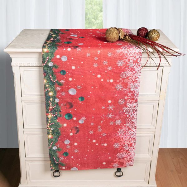 Χριστουγεννιάτικη Τραβέρσα με στάμπα (45cm x 170cm) ks2025-16 SilkFashion
