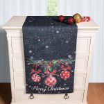 Χριστουγεννιάτικη Τραβέρσα με στάμπα (45cm x 170cm) ks2025-17 SilkFashion