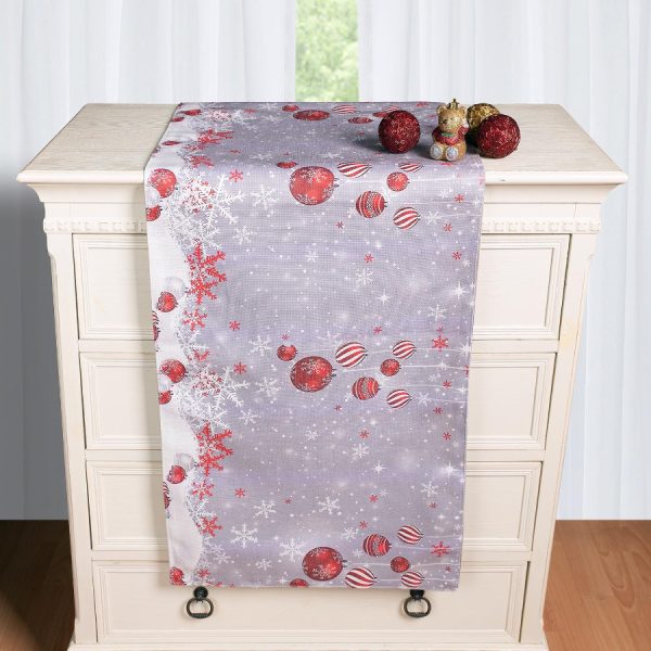 Χριστουγεννιάτικη Τραβέρσα με στάμπα (45cm x 170cm) ks2025-5 SilkFashion