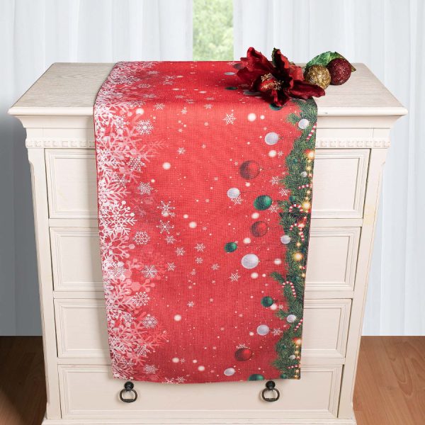 Χριστουγεννιάτικη Τραβέρσα με στάμπα (45cm x 170cm) ks2025-6 SilkFashion