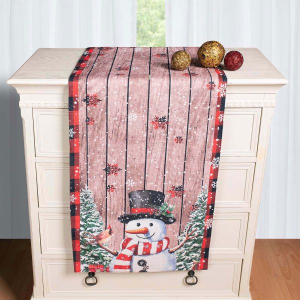 Χριστουγεννιάτικη Τραβέρσα με στάμπα (45cm x 170cm) ks2025-7 SilkFashion
