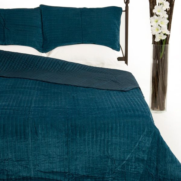 ΚΟΥΒΕΡΛΙ σετ (220cm x 240cm + 2 x 50cm x 70cm)  VELVET ράφ SilkFashion