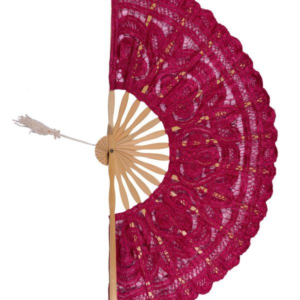 Χειροποίητη βεντάλια (22cm) φούξια SilkFashion