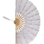 Χειροποίητη βεντάλια (27cm) λευκή SilkFashion