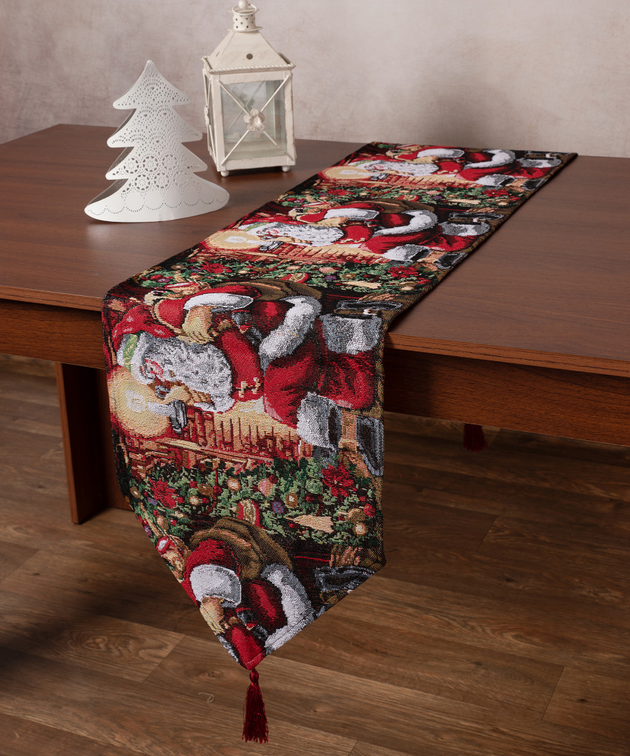 w351-130 Χριστουγεννιάτικη τραβέρσα στόφα W351-130 (35cm x 172cm) SilkFashion - Image 1