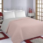 ΚΟΥΒΕΡΛΙ σετ (170cm x 220cm) WAVES pink/grey SilkFashion