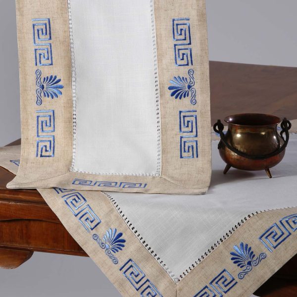 Τραπεζομάντηλο WH19-010 (85cm x 85cm) σιέλ SilkFashion