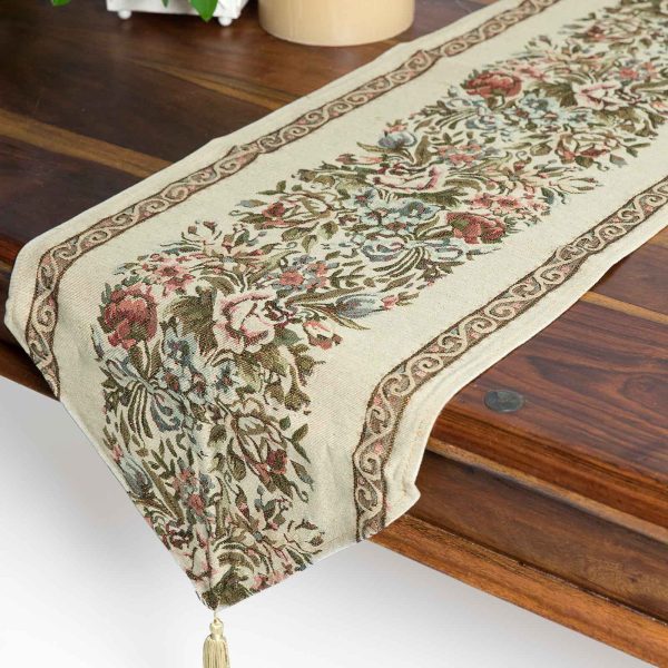 τραβέρσα  (33cm X 125cm)  xm015 ivory SilkFashion