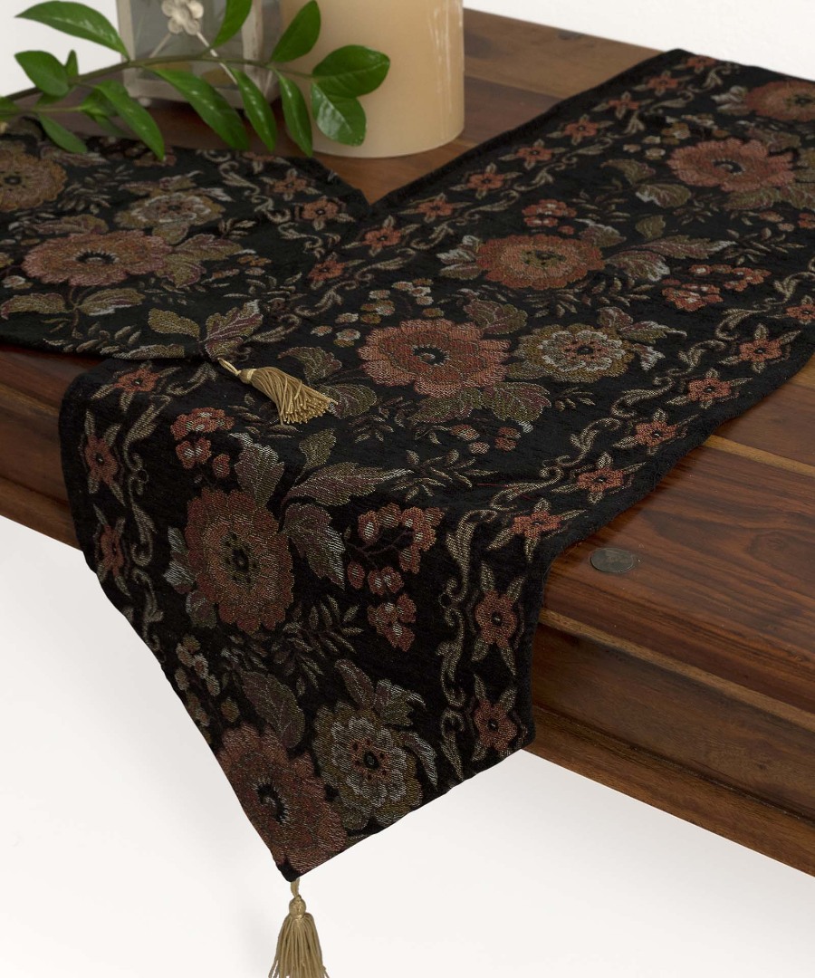 xm09mavro Σετ 3 τεμαχίων (33cm x 170cm 2x33cm x 45cm) xm09 μαύρο SilkFashion - Image 1