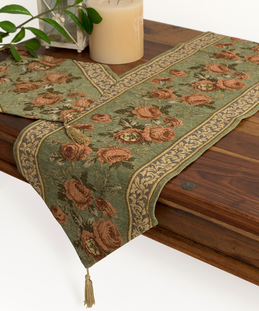 xm09prasino Σετ 3 τεμαχίων (33cm x 170cm 2x33cm x 45cm) xm09 πράσινο SilkFashion - Image 1