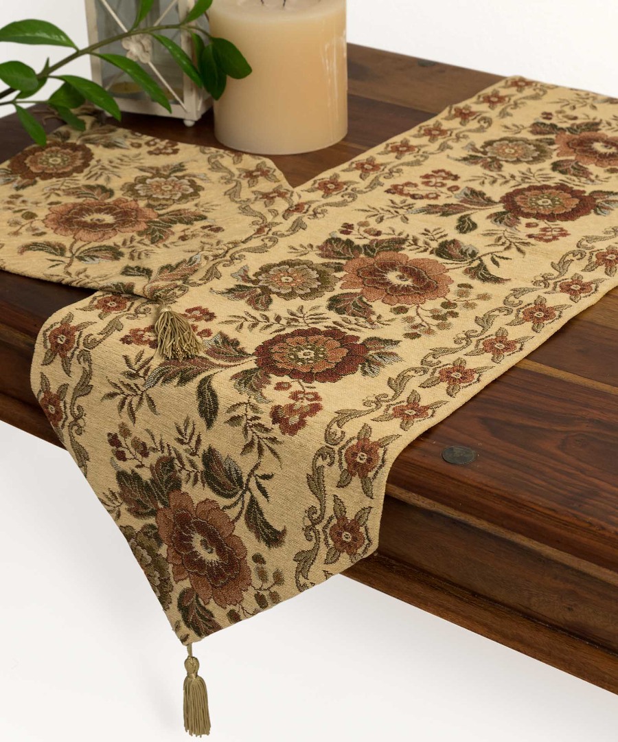 xm09xryso Σετ 3 τεμαχίων (33cm x 170cm 2x33cm x 45cm) xm09 χρυσό SilkFashion - Image 1