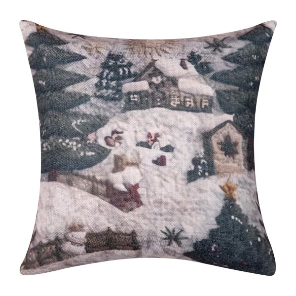 ΣΤΑΜΠΩΤΗ ΧΡΙΣΤΟΥΓΕΝΝΙΑΤΙΚΗ ΜΑΞΙΛΑΡΟΘΗΚΗ (45cm x 45cm) ks2026-28 SilkFashion