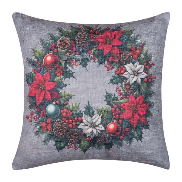 ΣΤΑΜΠΩΤΗ ΧΡΙΣΤΟΥΓΕΝΝΙΑΤΙΚΗ ΜΑΞΙΛΑΡΟΘΗΚΗ (45cm x 45cm) ks2026-8 SilkFashion