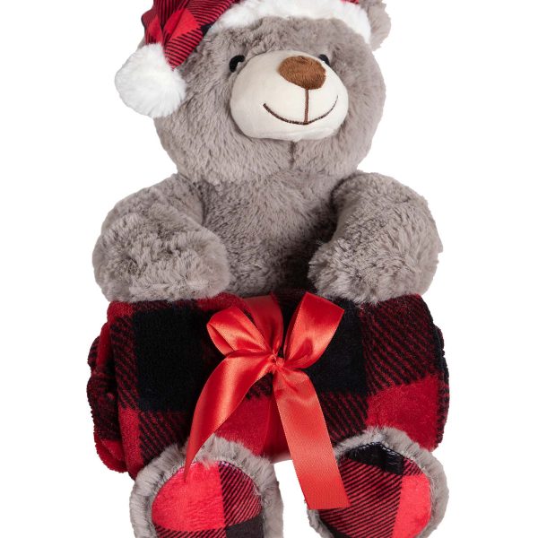 ΒΕΒΕ FLANNEL ΚΟΥΒΕΡΤΑΚΙ (80cm x 120cm) χριστουγεννιάτικο αρκουδάκι SilkFashion