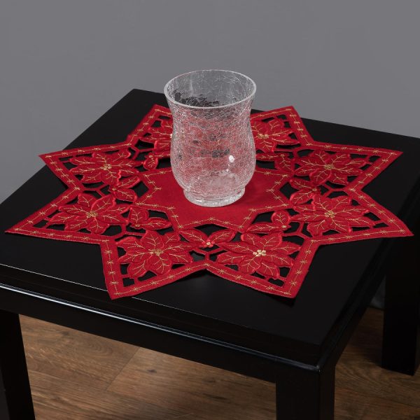 χριστουγεννιάτικο τραπεζοκαρέ (140cm x 140cm) y21κόκκινο SilkFashion