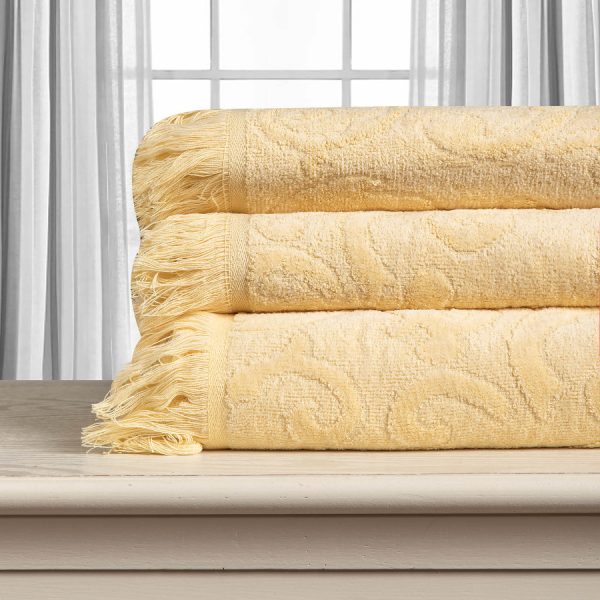 Βαμβακερή ζακάρ πετσέτα ALICIA 520gsm (50cm x 100cm) κίτρινο SilkFashion