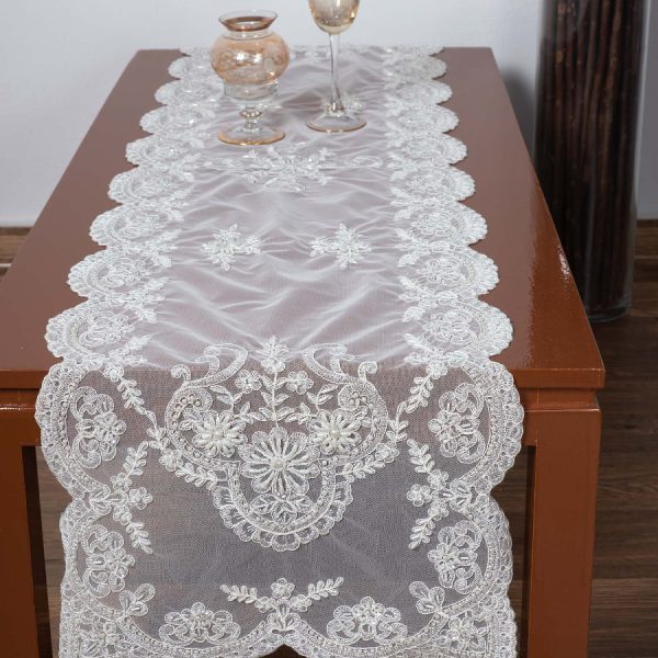 τραβέρσα (45cm X 170cm) YL12A-176 ivory SilkFashion