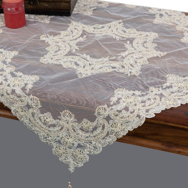 τραβέρσα  (40cm X 110cm) YL135-128A λευκό SilkFashion