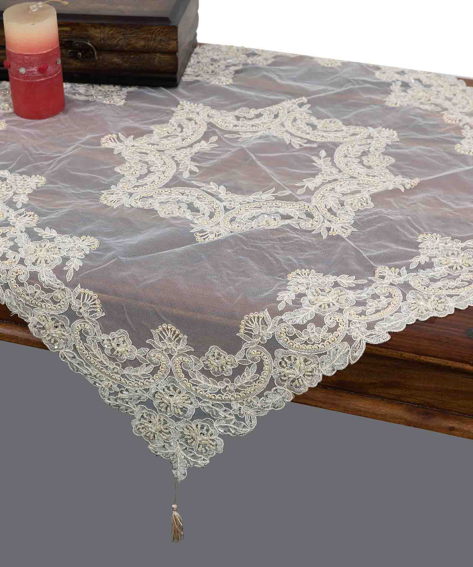 yl135128axryso-2 τραπεζοκαρέ (140cm X 140cm) YL135-128A χρυσό SilkFashion - Image 1