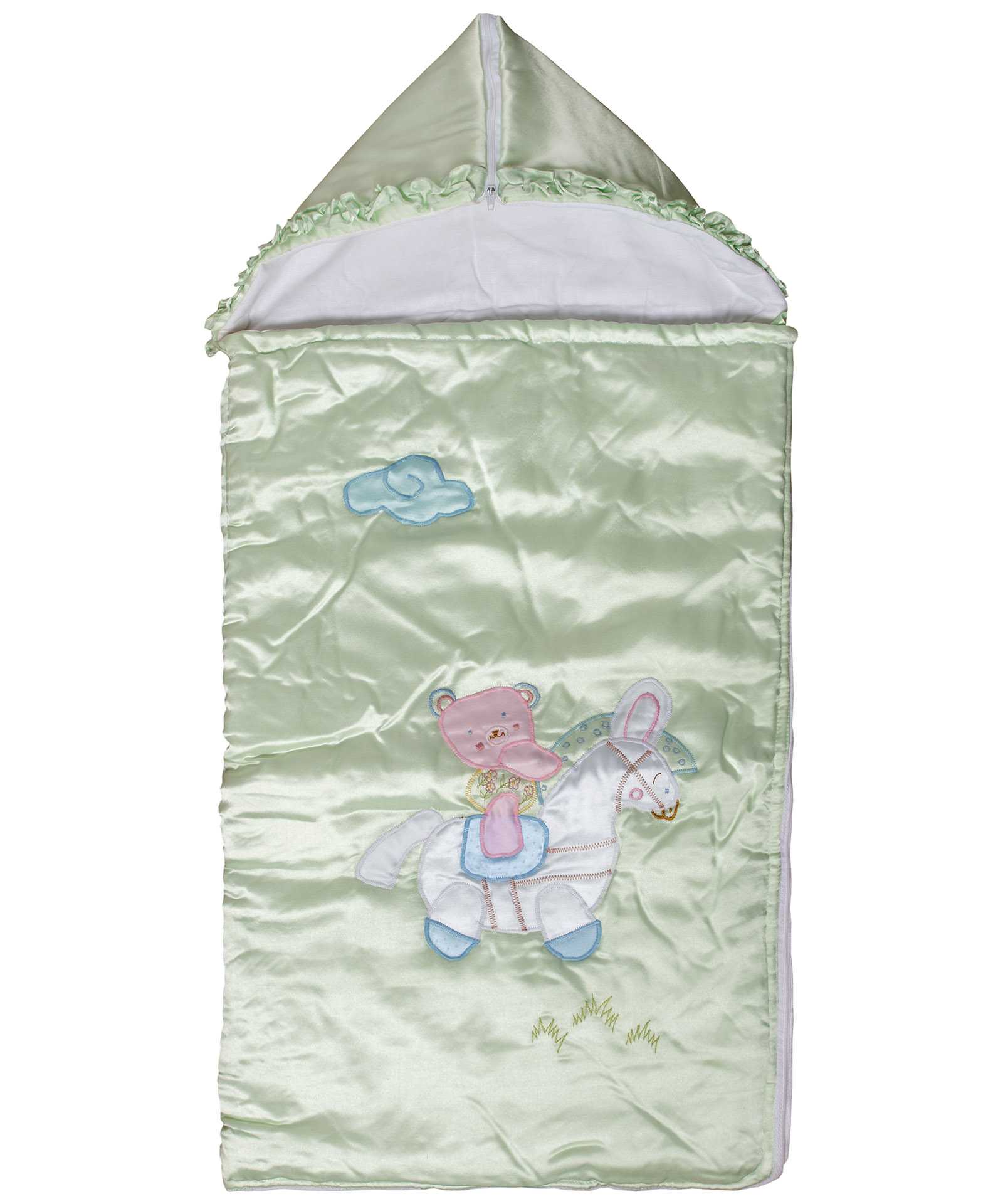 ypnosakosprasinos bebe υπνόσακος (90cm x 80cm) πράσινος SilkFashion - Image 1