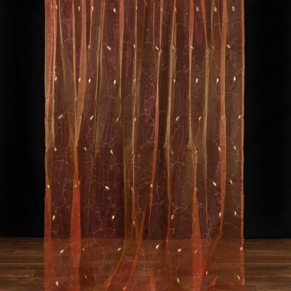 Κουρτίνα zg5724 (280cm x 300cm) με τρέσα πορτοκαλί SilkFashion