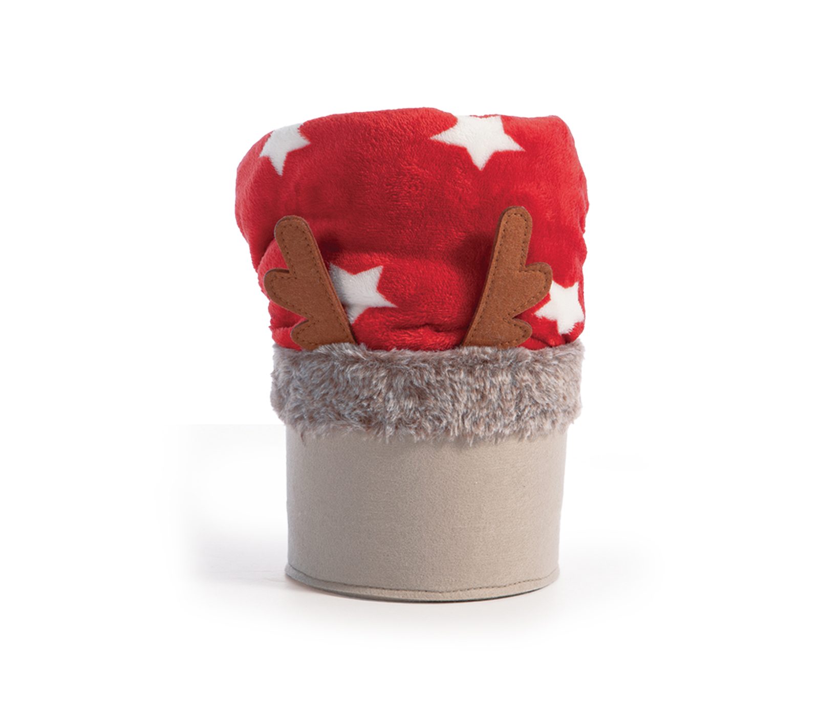 ΚΑΛΑΘΙ ΜΕ ΚΟΥΒΕΡΤΑ CHRISTMAS STARLIGHT - red-ecru Χριστουγεννιάτικη Κουβέρτα Καναπέ Fleece 110x140 Nef Nef Christmas Starlight Red/Ecru - Image 1