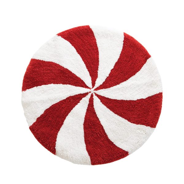 Χριστουγεννιάτικο Τάπετο Μπάνιου Στρογγυλό (Φ70) Nef Nef Sweet Christmas Red-White